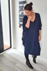 PRE-ORDER PQ Collection Long Sleeve Miracle Dress Navy From BoxHill