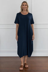 PRE-ORDER PQ Collection Short Sleeve Soho Dress Navy From BoxHill