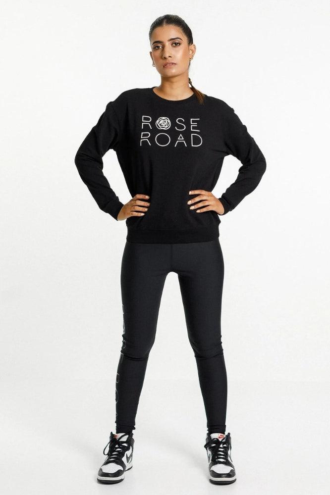 Rose Road Classic Crew Black with Rose Road Stack Logo From BoxHill