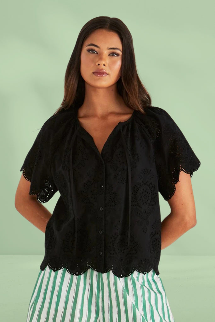 Sass Ani Blouse Black From BoxHill