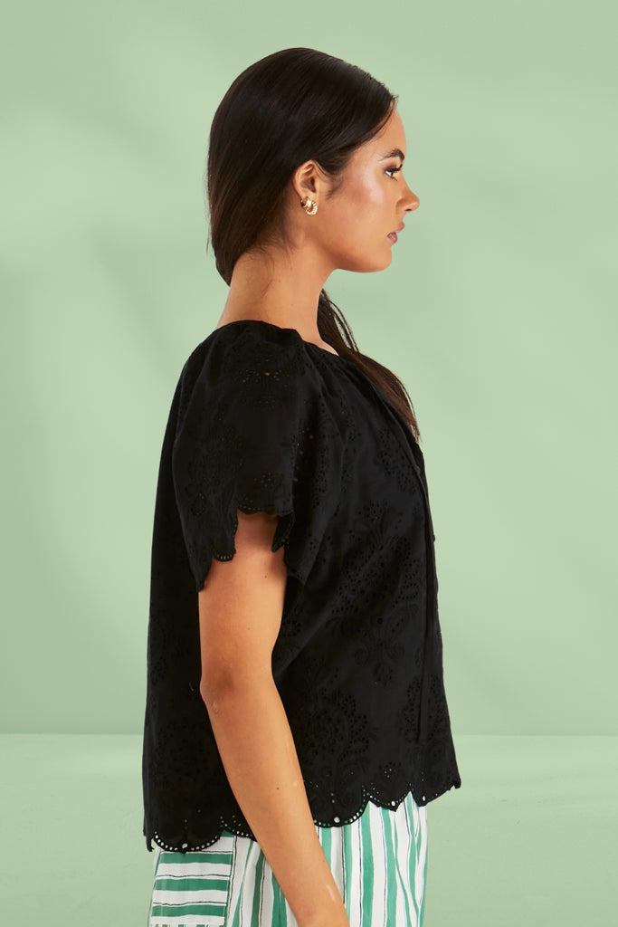 Sass Ani Blouse Black From BoxHill