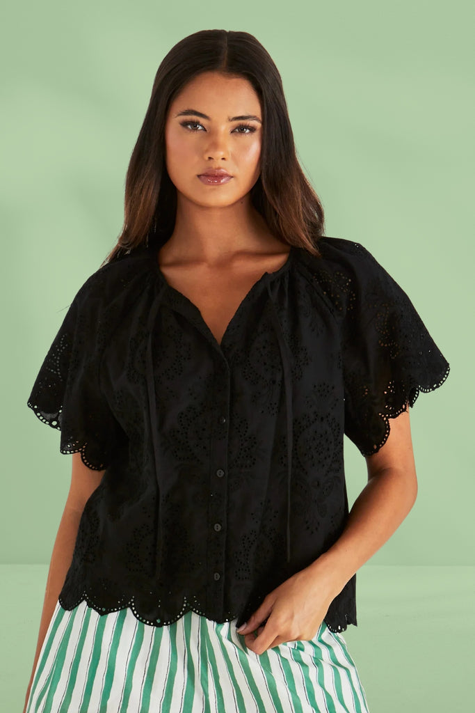 Sass Ani Blouse Black From BoxHill