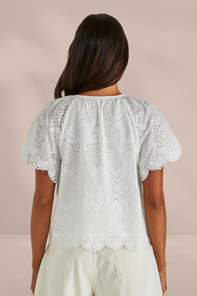 Sass Ani Blouse White From BoxHill