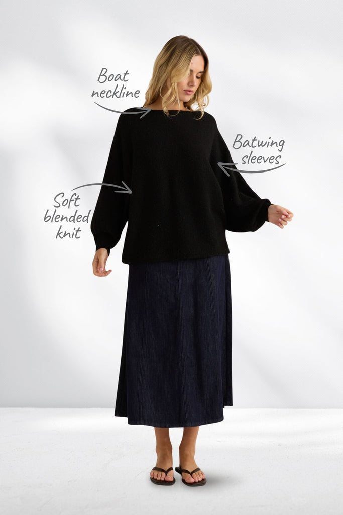 Sass Casey Knit Black From BoxHill