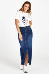 Sass Connie Printed Tee White From BoxHill