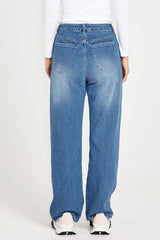 Sass Emerald High Waisted Wide Leg Jeans 80 Wash Blue From BoxHill