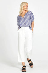 Sass Lydia Shell Top Navy Stripe From BoxHill