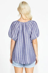 Sass Lydia Shell Top Navy Stripe From BoxHill