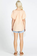 Sass Lydia Shell Top Peach Stripe From BoxHill