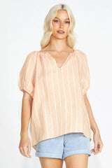 Sass Lydia Shell Top Peach Stripe From BoxHill