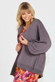 Sass Madeline Lurex Knit Cardi Charcoal Pink From BoxHill