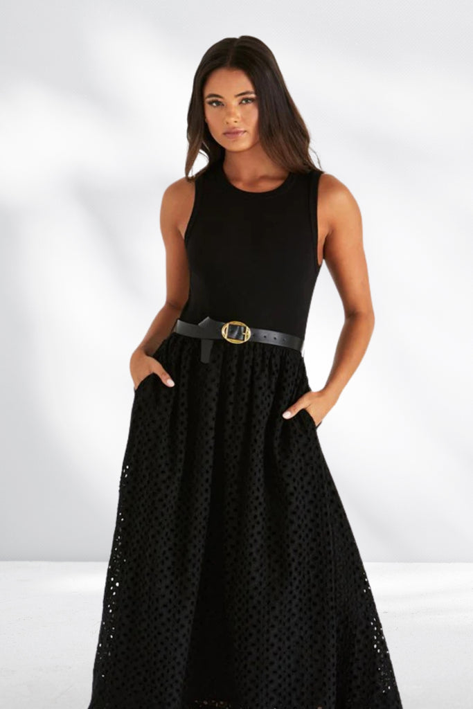 Sass Pattie Dress Black From BoxHill