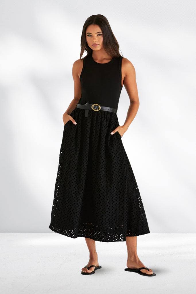 Sass Pattie Dress Black From BoxHill