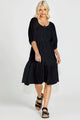 Sass Ruby Tiered Midi Dress Black From BoxHill