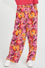 Sass Yasmin Wide Leg Pants Berry Floral From BoxHill