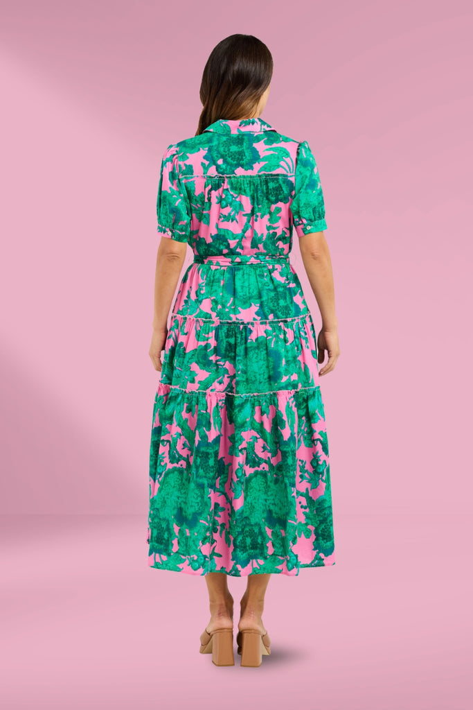 Seduce Elise Dress Pink Jungle From BoxHill