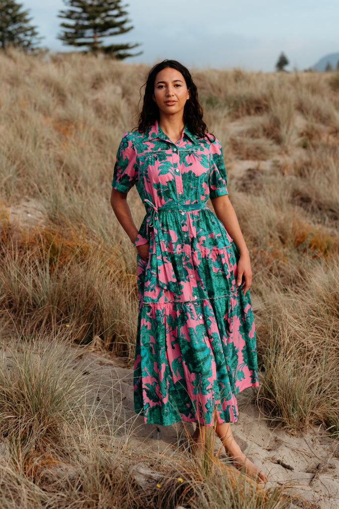 Seduce Elise Dress Pink Jungle From BoxHill