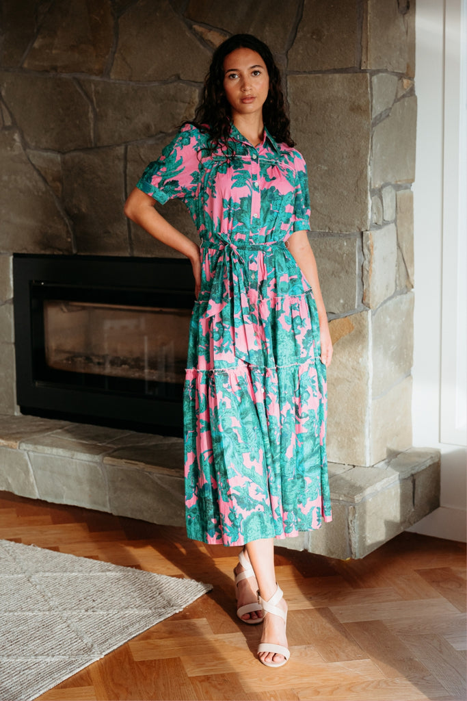 Seduce Elise Dress Pink Jungle From BoxHill