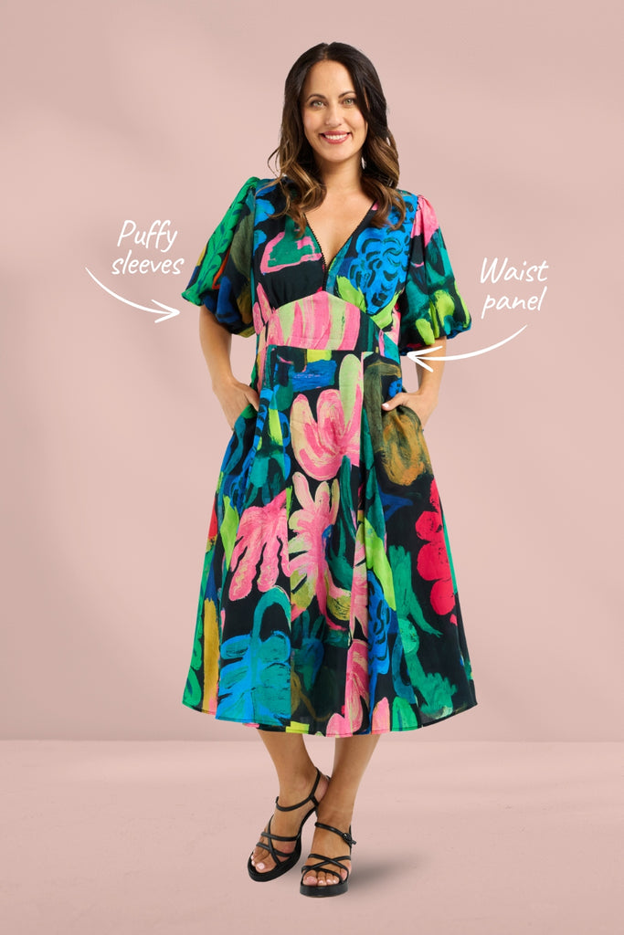 Seduce Olivia Dress Midnight Fern From BoxHill