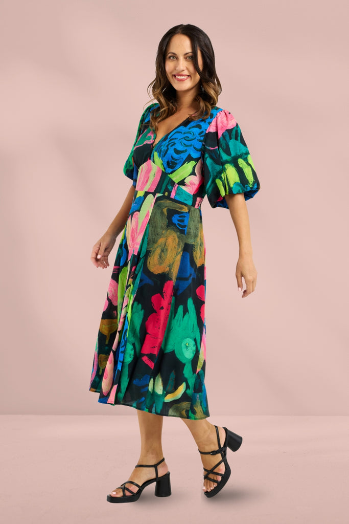 Seduce Olivia Dress Midnight Fern From BoxHill