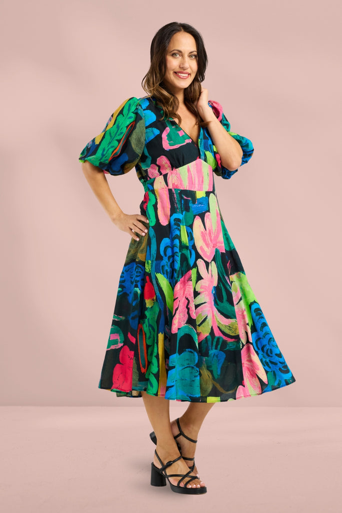 Seduce Olivia Dress Midnight Fern From BoxHill