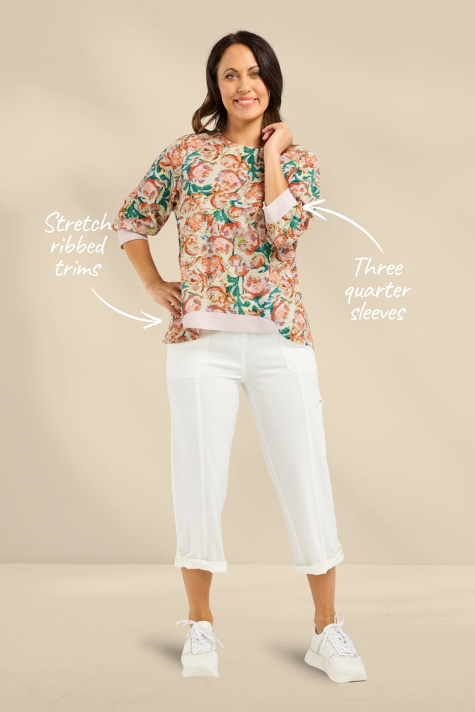 PRE-ORDER Seduce Taylor Top Apricot Strokes From BoxHill