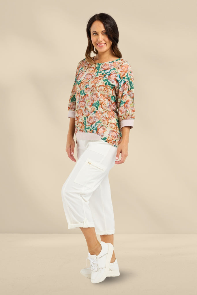 PRE-ORDER Seduce Taylor Top Apricot Strokes From BoxHill