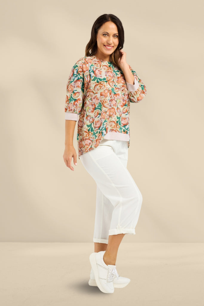 PRE-ORDER Seduce Taylor Top Apricot Strokes From BoxHill