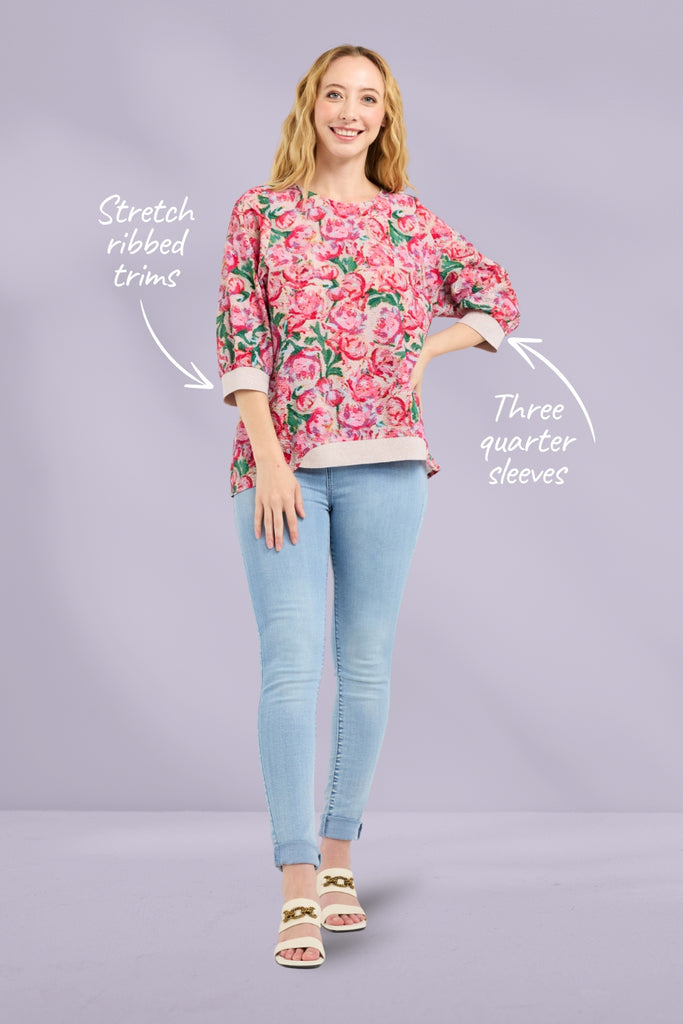 PRE-ORDER Seduce Taylor Top Berry Strokes From BoxHill