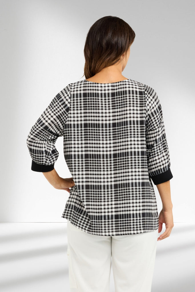 Seduce Taylor Top Black Check From BoxHill