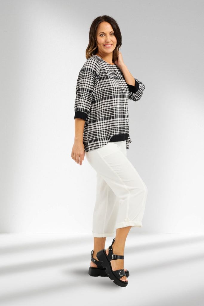 Seduce Taylor Top Black Check From BoxHill