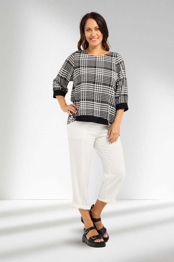 Seduce Taylor Top Black Check From BoxHill