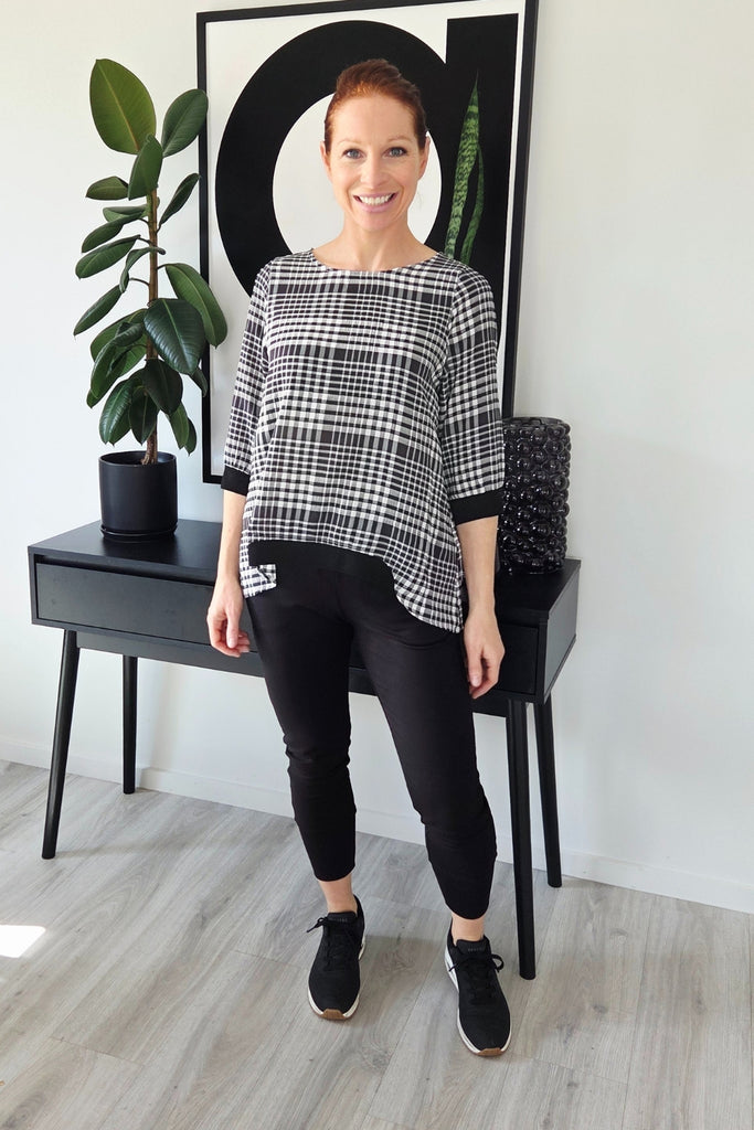 PRE-ORDER Seduce Taylor Top Black Check From BoxHill