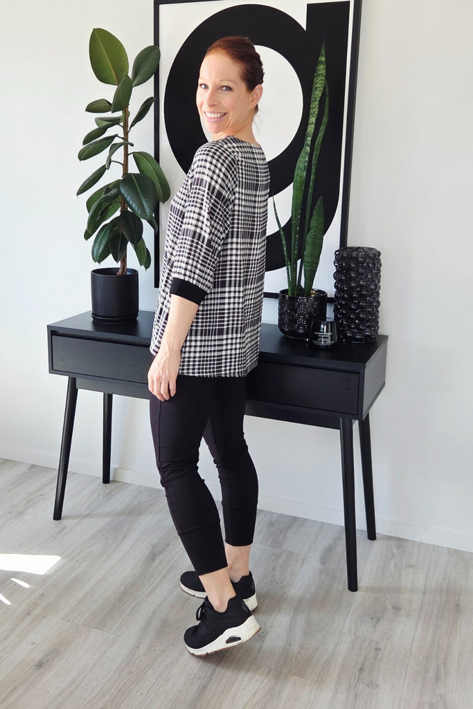 PRE-ORDER Seduce Taylor Top Black Check From BoxHill