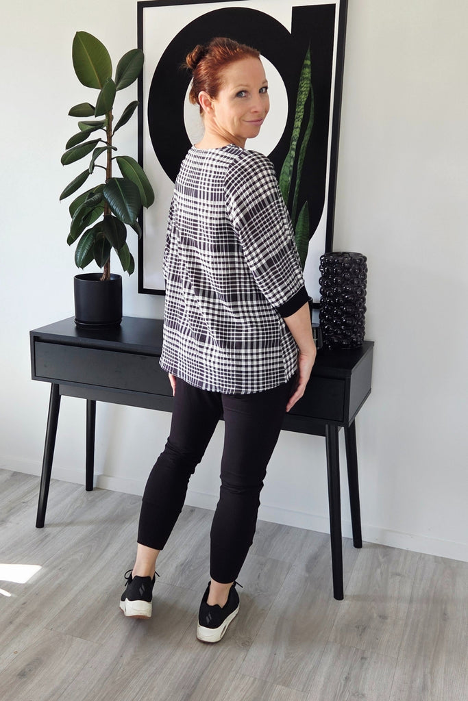 PRE-ORDER Seduce Taylor Top Black Check From BoxHill
