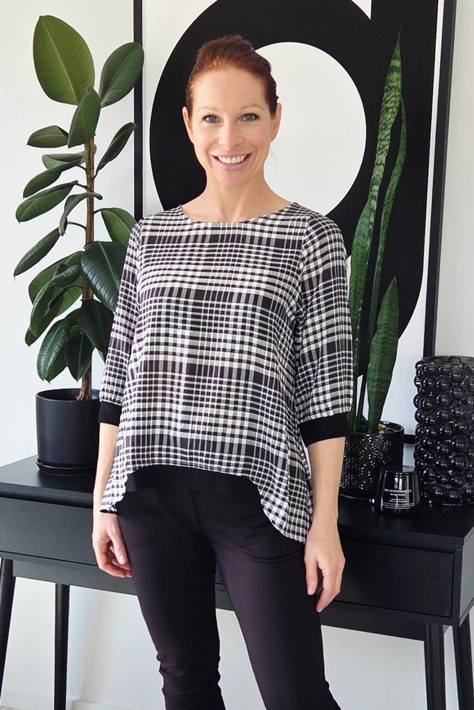 PRE-ORDER Seduce Taylor Top Black Check From BoxHill
