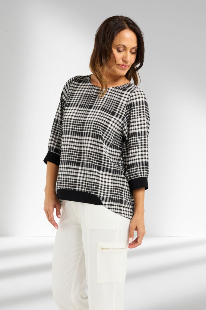 Seduce Taylor Top Black Check From BoxHill