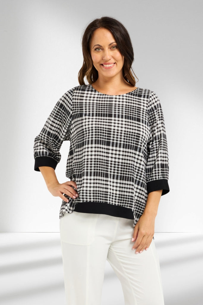 Seduce Taylor Top Black Check From BoxHill