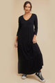 Silent Theory Lola 3/4 Sleeve Tiered Dress Black From BoxHill