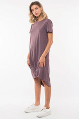 Silent Theory Twisted Tee Dress Grape From BoxHill