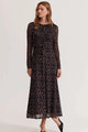 Staple the Label Zadie Mesh Maxi Dress Camel Black Geo From BoxHill