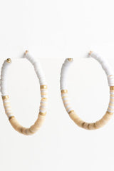 Stella + Gemma Earrings Cream Naturals Large Fimo Hoops One Size From BoxHill