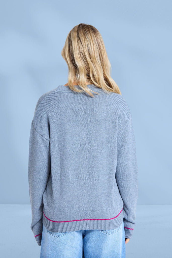 Stella and Gemma Academy Cardigan Grey Marle From BoxHill