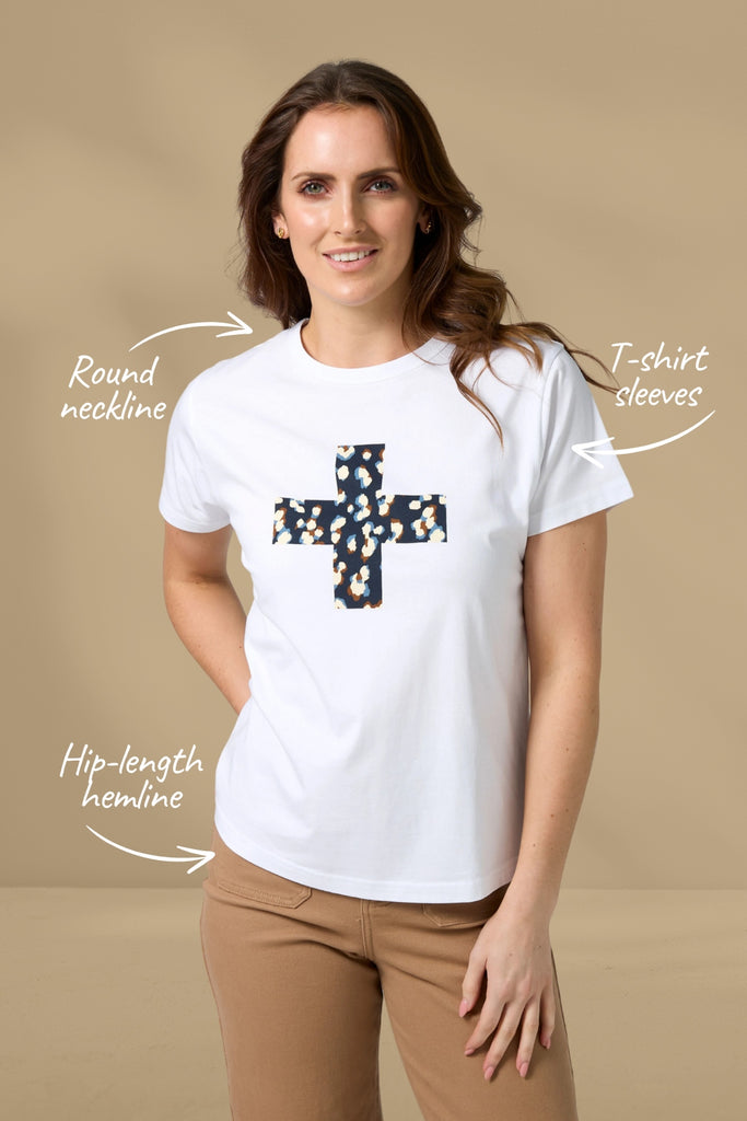 Stella and Gemma Ace Tee Leopard Cross White From BoxHill