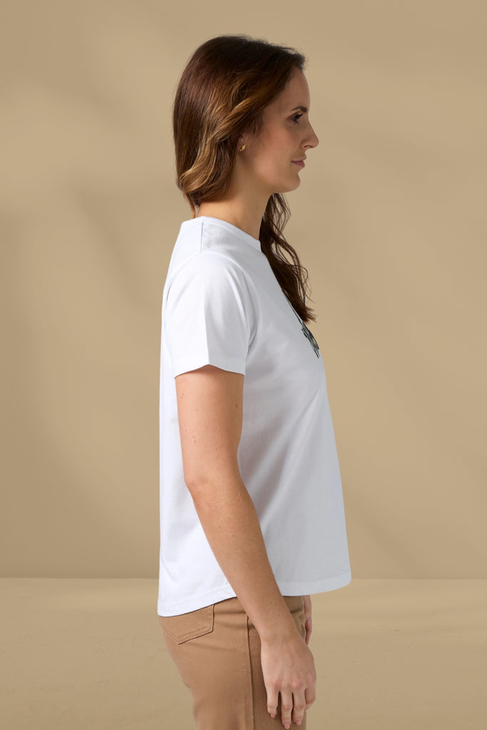 Stella and Gemma Ace Tee Leopard Cross White From BoxHill