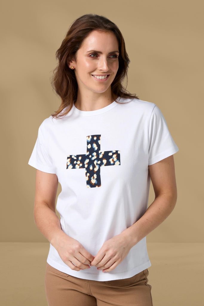 Stella and Gemma Ace Tee Leopard Cross White From BoxHill