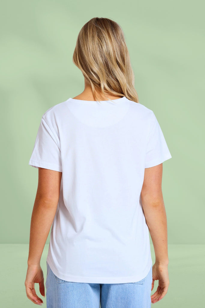 Stella and Gemma Ace Tee Postcards From Italy White From BoxHill