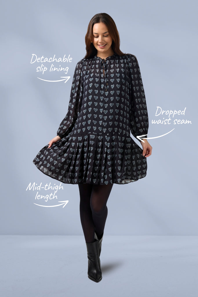 Stella and Gemma Allegra Heart Dress Dark Blue From BoxHill