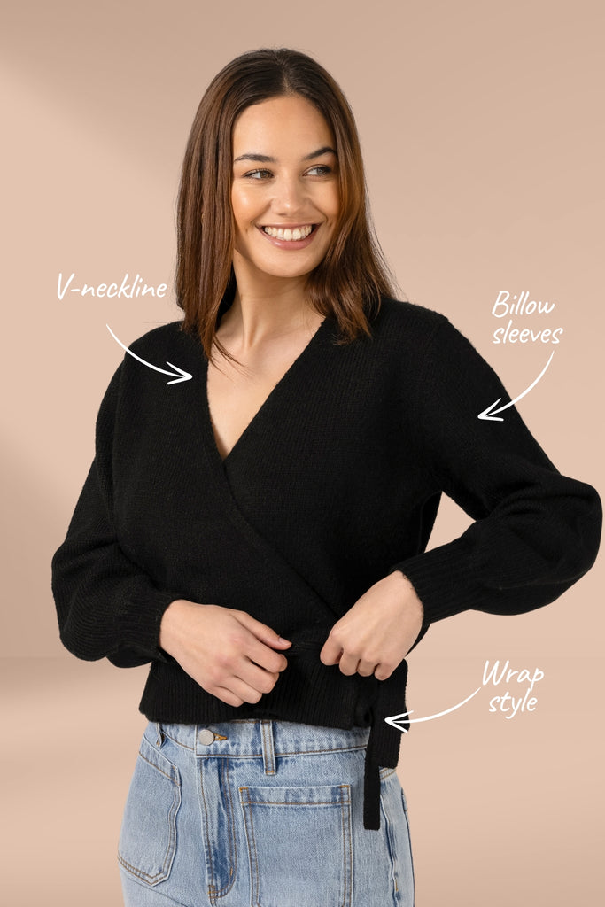 Stella and Gemma August Cardigan Black From BoxHill