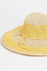 Stella and Gemma Bay Stripe Soft Hat Natural Lemon One Size Natural Lemon From BoxHill